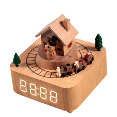 China Crank Wooden Mini Custom Classic Christmas Hand Gifts Dolphin Industry BR Music Box Creative Wind Up Wooden Music Box For Gift for sale