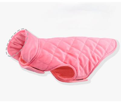 China Fleece Lined Thickened Pet Dog Vest Clothes Holland Velvet Viable Warm Dog Clothes for sale