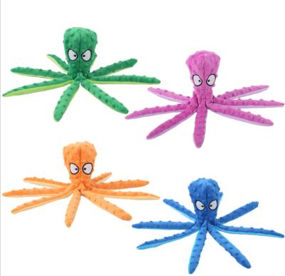 China Amazon plush dog toy puzzle viable hot selling sounding dog intelligent squeak toy octopus pet toy supplies for sale