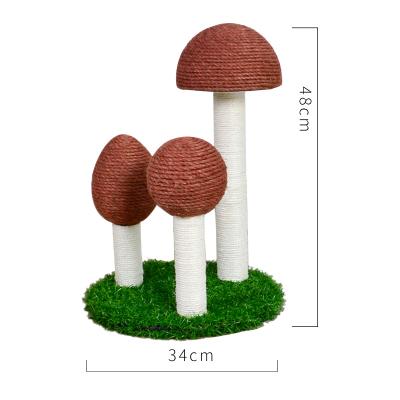 China Cat Climbing Frame Viable Canvas Mushroom Scratching Post Emulational Lawn Cat Toy Large Scratch Board Wear Resistant for sale