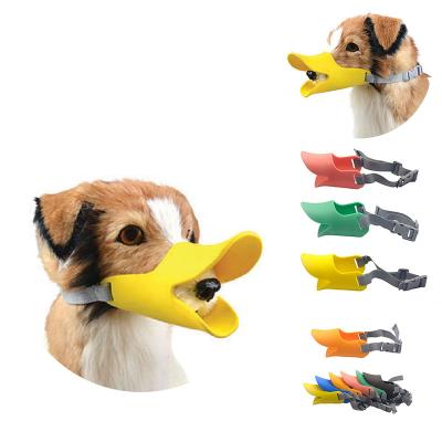 China Duck Mouth Shape Adjustable Dog Pet Sole Soft Anti-bark Silicone Anti Bark Training Mouth Muzzle Cover No Pull For Puppy for sale