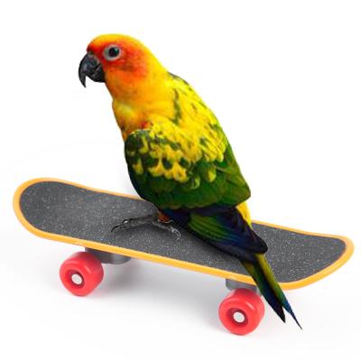 China Promotional Custom Viable Mini Scooter Interactive Finger Toy Parrot Toy Bird Training Plastic Gifts Scooter for sale