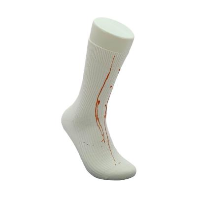 China QUICK DRY Design Mens Novelty Comfortable Warm White Cotton Socks With Print for sale