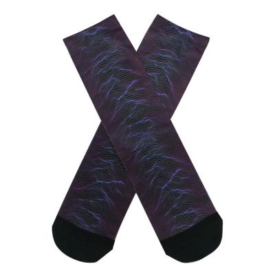 China Quality Crew QUICK DRY fashion thongs custom made white socks Sublimation printing Logo Designer Socks All Over handle embroidery for sale