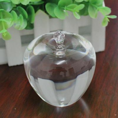 China China Christmas Ornament Crystal Glass Decorative Apple for sale