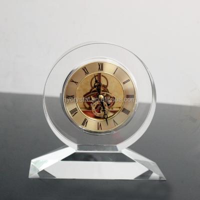 China Mini traditional chinese crystal glass decorative desktop alarm clock for wholesale for sale