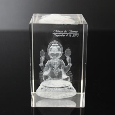 China Europe's Newest 3D Design Crystal Cube The Buddha Inside Laser Cutting for sale