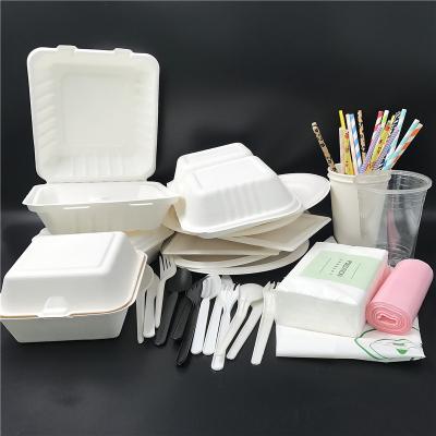 China 2019 Disposable Food Grade 10 Biodegradable Sugarcane Bagasse Dinner Plate Desechables Compostable Tableware for sale