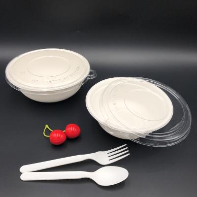 China Disposable Compostable Noodle Soup Bowl Biodegradable Ramen Pulp Sugar Cane Tableware Bagasse Bowl With Lid for sale