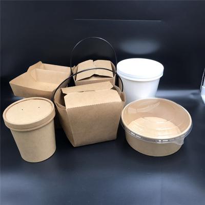 China 2021 1000ml Eco Friendly Disposable Biodegradable Products Biodegradable To Go Hot Food Box Kraft Paper Lunch Box With Window for sale