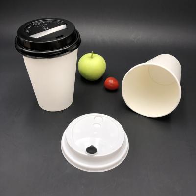 China 8oz 12oz 16oz Disposable Kraft Paper PLA Coated Wallpaper Double Cup For Coffee for sale