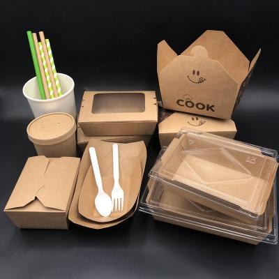 China Eco Fancy Eco Friendly Compostable Disposable Biodegradable Food Container Take Away Single Use Disposable Kraft Paper Cake Box With Window for sale