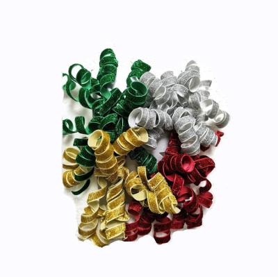 China Metallic Green Glitter Velvet Woven Fabric Ribbon Christmas Gift Loop Swirls Bow for sale