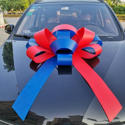 China HOT SALE Christmas 30 Inch Magnetic Ribbon Car Bow Indoor Waterproof Outdoor Xmas Red Blue Plastic Giant Decoration for sale