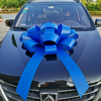 China HOT SALE Christmas 30 Inch Magnetic Blue Ribbon Car Bow Indoor Outdoor Waterproof Giant Christmas Decoration for sale