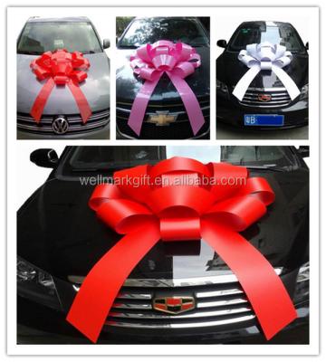 China Wholesale Easy To Use Shiny Colorful Big 30 Inch Magnetic Red Gift Ribbon Bow For Christmas Wedding Birthday Party Car Decorations for sale