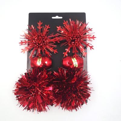 China Shiny Luxury Fancy Star Tinsel Garland Ribbon Bow Christmas Gift Wrap Decoration Pack for sale