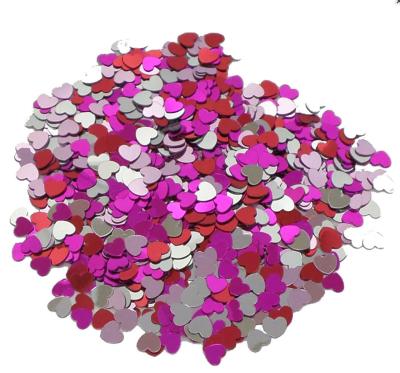 China Christmas Foil Glitter Valentine's Day Wedding Party Decoration Heart Confetti PVC Table Metallic Confetti for sale