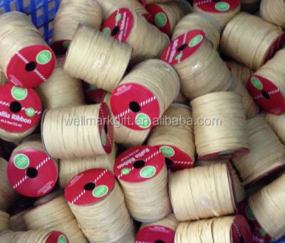 China For Decoration 15 Meters Natural Twine Paper Spool Ribbon Raffia For Gift Wrapping Decorations for sale