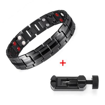 China Organic Germanium Romantic Negative Health Care Bracelet Stainless Magnetic Pain Relief Energy Bracelet for sale