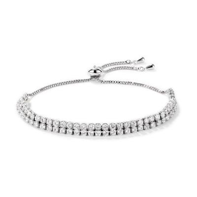 China Wholesale Luxury Romantic Charm Women's Semicircle Diamond Charm Tennis Bracelet For Bracelet for sale