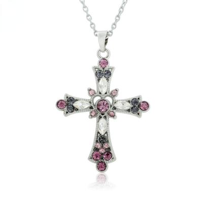 China Cute Clearance Jewelry Set Crystal Cross Necklace Cross Pendants For Necklace For Women Men for sale