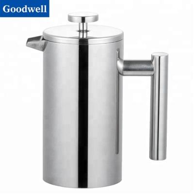 China WITH LID *1000ML/34OZ High Quality Double Wall Stainless Steel French Press Coffee Maker French Press Coffee Plunger for sale