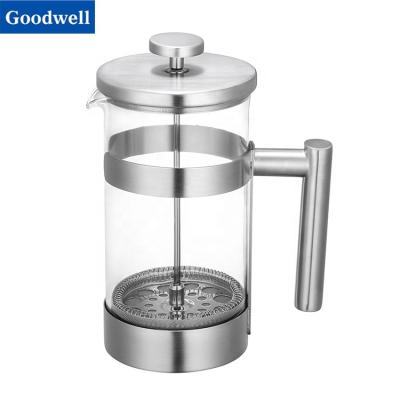 China Popular *Amazon Size Quality Glass Stainless Steel French Press Viable and 1000ml Coffee Press Stainless French Press Coffee Maker for sale