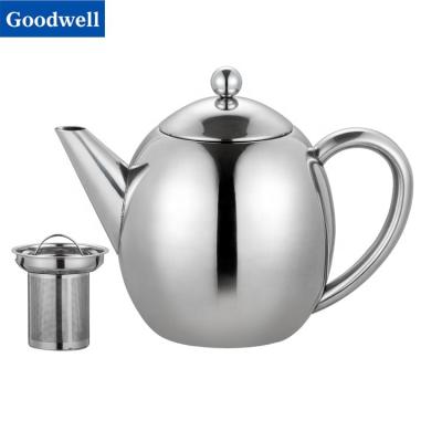 China *Amazon Sustainable Popular Stainless Steel Double Wall Insulated Teapot And Teapot With Infuser for sale