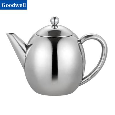 China *Amazon Sustainable Popular Stainless Steel Double Wall Insulated Teapot And Teapot With Infuser for sale