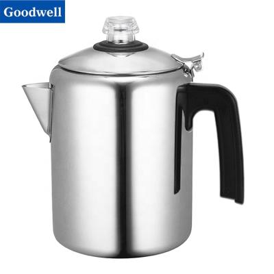 China Popular *Amazon Viable Stainless Steel Coffee Pot and Camping Coffee Percolator Camping Coffee Maker 12 Cup for sale