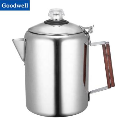 China Popular *Amazon Viable Stainless Steel Coffee Pot and Camping Coffee Percolator Camping Coffee Maker 12 Cup for sale