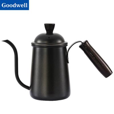 China Viable Popular Black Color Stainless Steel Drip Kettle Coffee Tea Kettle Drip Coffee Kettle for sale