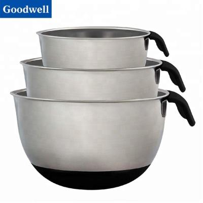 China Sustainable Popular High Polished Stainless Steel Salad Bowl And Mixing Bowl Sets for sale