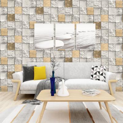 China New products luxury 3D mosaic wallpaperfor bedroom decoration modern hot sale non-woven self-adhesive dust-absorbing dust-absorbing dust-absorbing modern for sale