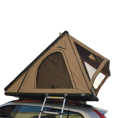 China Straight Brace Type 2021 Outdoor 4WD Camping Aluminum Triangle Overground Hard Shell Car Roof Top Tent for sale