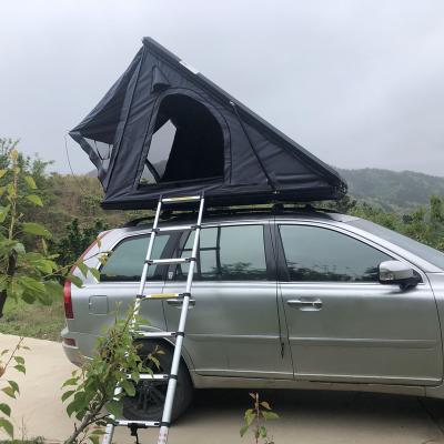 China High Quality 2 or 3 Person Straight Tie Type Aluminum Hard Shell Car Roof Top Tent with Roof Rack for sale