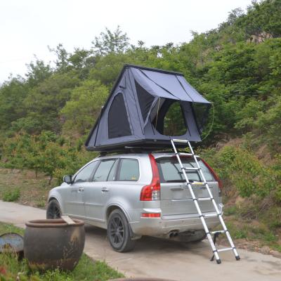 China Straight Tether Type 2021 4x4 Aluminum Hard Triangle Car Roof Top Tent Shell Roof Top Tent For Camping for sale