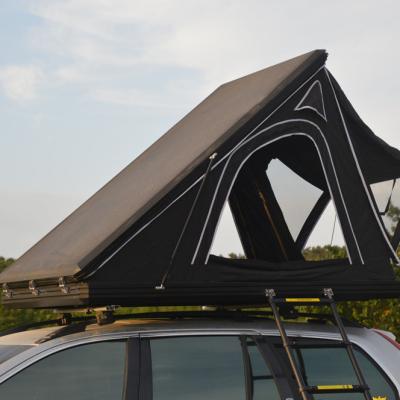 China Straight Tether Type Car Camping Roof Top Tent 2021 Double Top Single Wedge Shell Roof Top Tent Hard For FJ Cruiser for sale