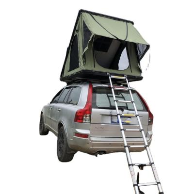 China Straight Tether Type 3 Person 4x4 Outdoor Camping Triangle Hard Shell Rooftop Tent For Cars for sale