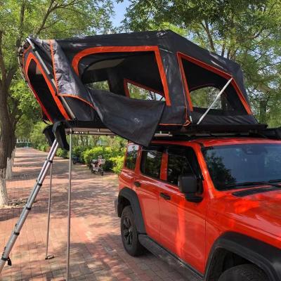 China Straight Tether Type 2021 New Design Large Space Outdoor Camping Jeep SUV Car Aluminum Roof Top Tent Hard Shell 4 Person for sale