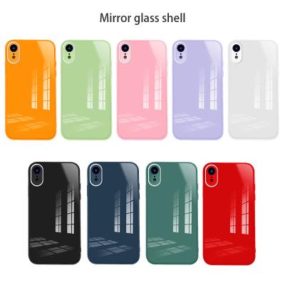 China Shockproof All Covered Shockproof Shockproof Glass Phone Case Cover Shockproof Square Phone Case TPU Custom Glass Phone Case for sale