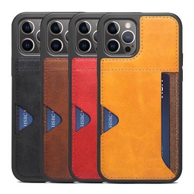 China Fashion Leather Wallet Phone Case Card Slot Luxury Custom Leather Shockproof Phone Cases For iPhone 13 Pro Accessories for sale