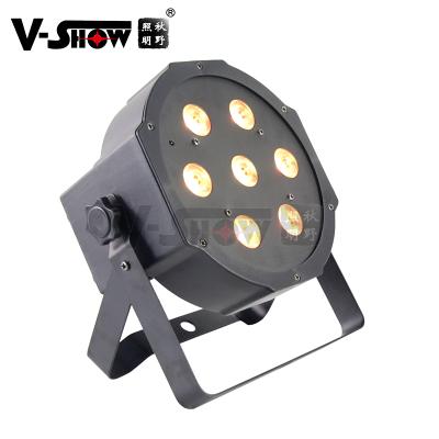 China Stage V-Show Europe Warehouse 8pcs Stage Lighting 7*10W RGBW 4in1 LED Par Light Flat Lights For DJ Concert for sale