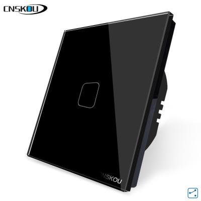 China Hot New 2019 EU Standard Touch Screen Black Touch Screen Panel 1 Strip 2Way Wall Glass Touch Lamp Switch for sale