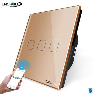 中国 2Gang 1Way Zigbee Switch CNSKOU Zigbee Smart Wall Switch Home Automation Light Touch Smart Switches Zigbee 販売のため