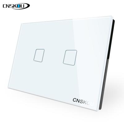 Chine New Design 2 US Strip 1 Touch Lamp Switch Standard Electric Home Path Wall Glass Lamp Switch à vendre