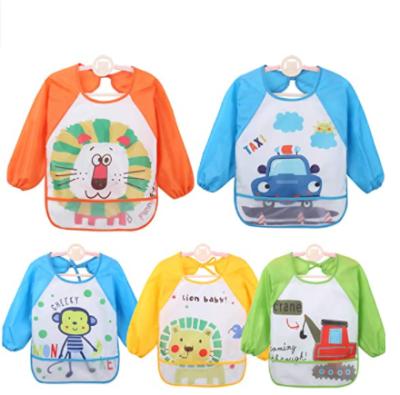 China infants & Custom Baby Toddlers Long Sleeved Bibs Waterproof Sleeved Bib For 9-36 Months for sale