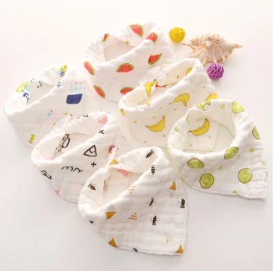 China infants & 8 Layer Muslin Bibs 100% Cotton Natural Soft Animal Bandana Infant Toddler Shirt Baby Burp Cloth Saliva Feeding Towel for sale