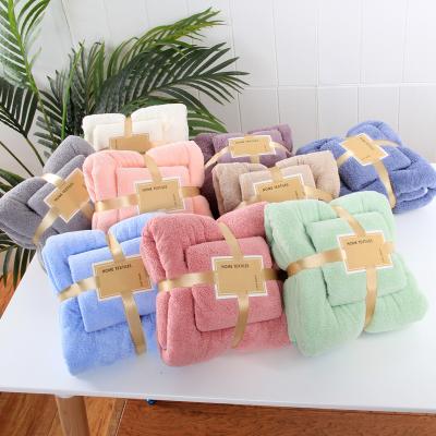 China Wholesale Cheap Microfiber Hypoallergenic Coral Fleece Bath Towel Gift Soft Absorbent Face Towel Set Towel for sale